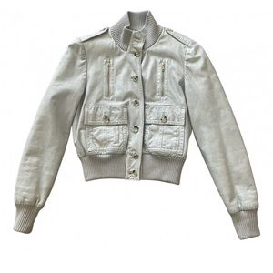 Gucci Gold Madonna Leather Jacket Bomber Biker Style Vintage Size Small